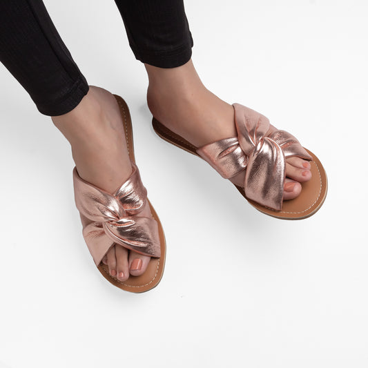 CLEO ROSEGOLD FLAT SANDAL