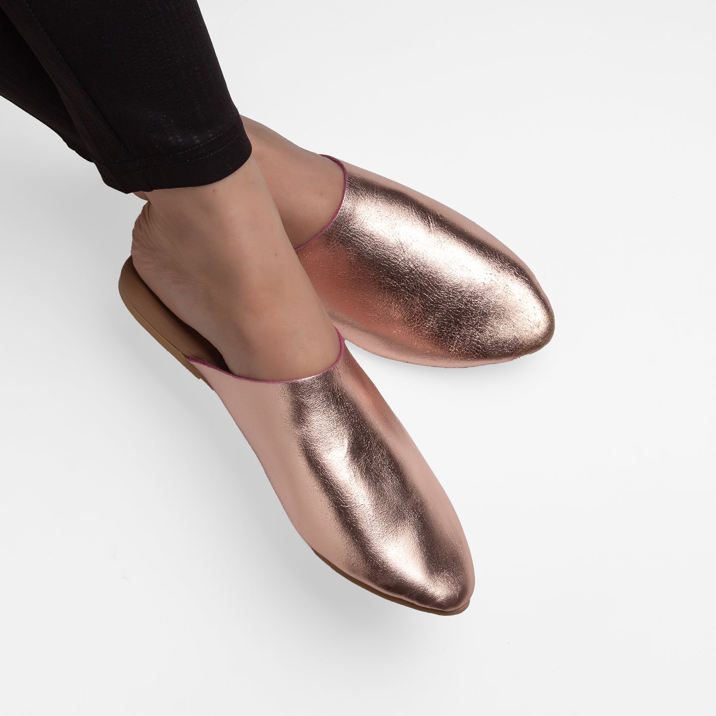 ABBY ROSEGOLD FLAT MULE