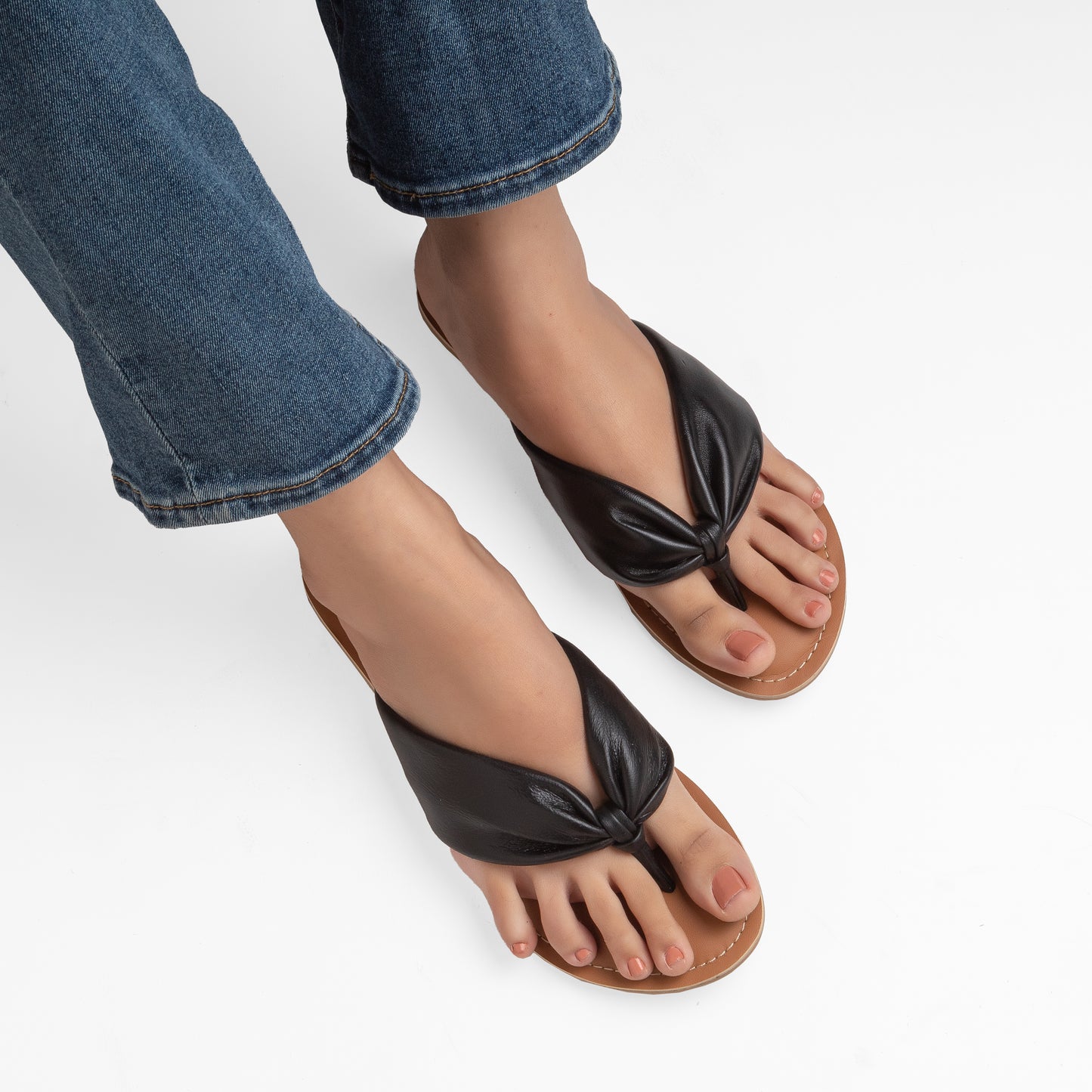 EMMY BLACK FLAT SANDAL