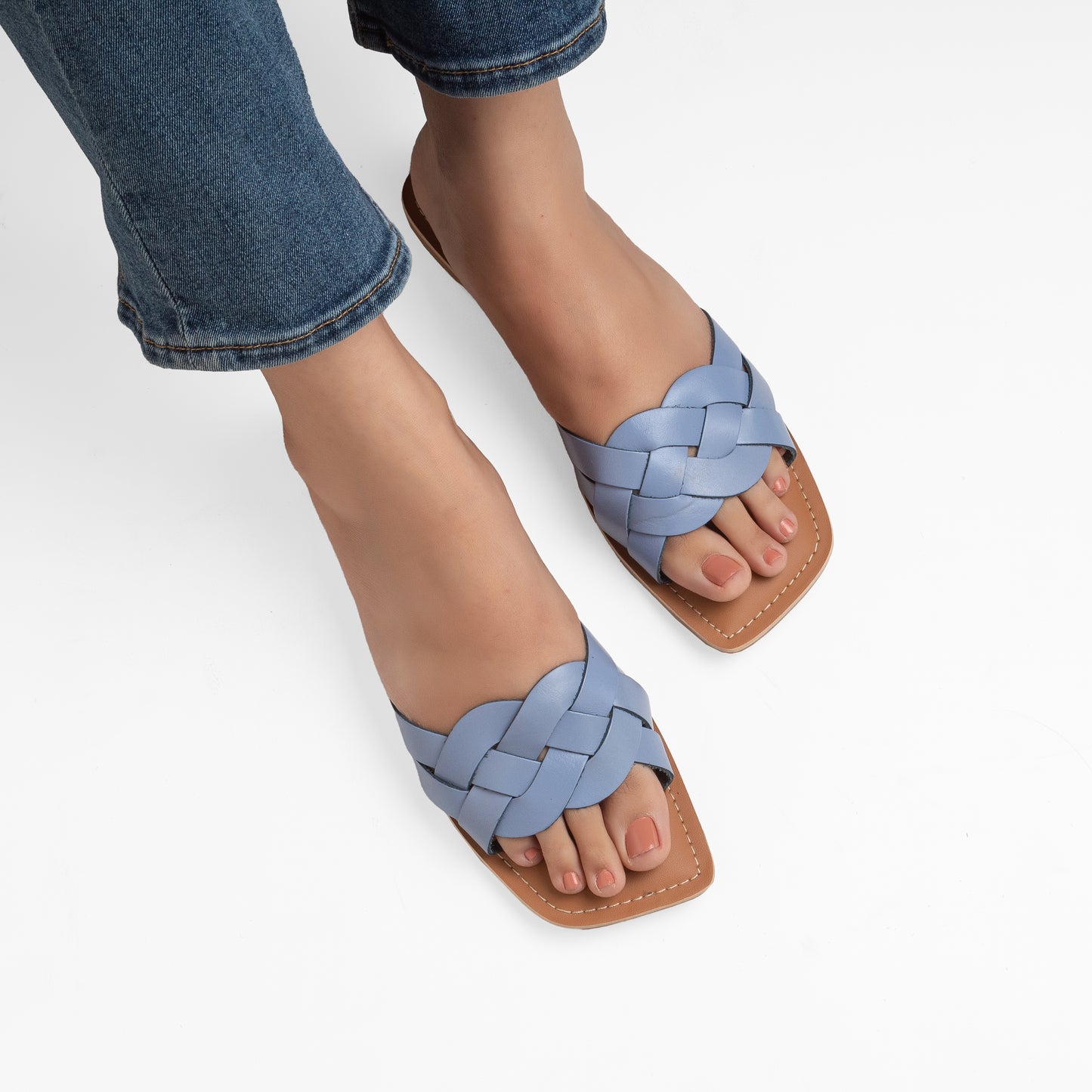 LEA PASTEL BLUE FLAT SANDAL