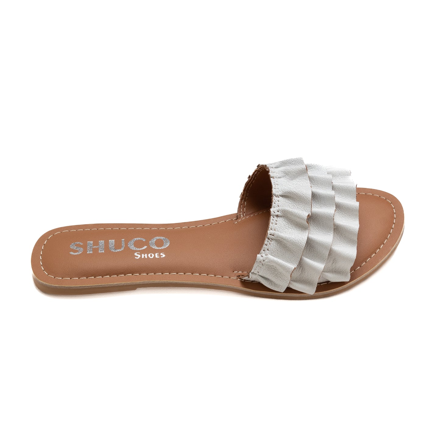 FLORA WHITE FLAT SANDAL