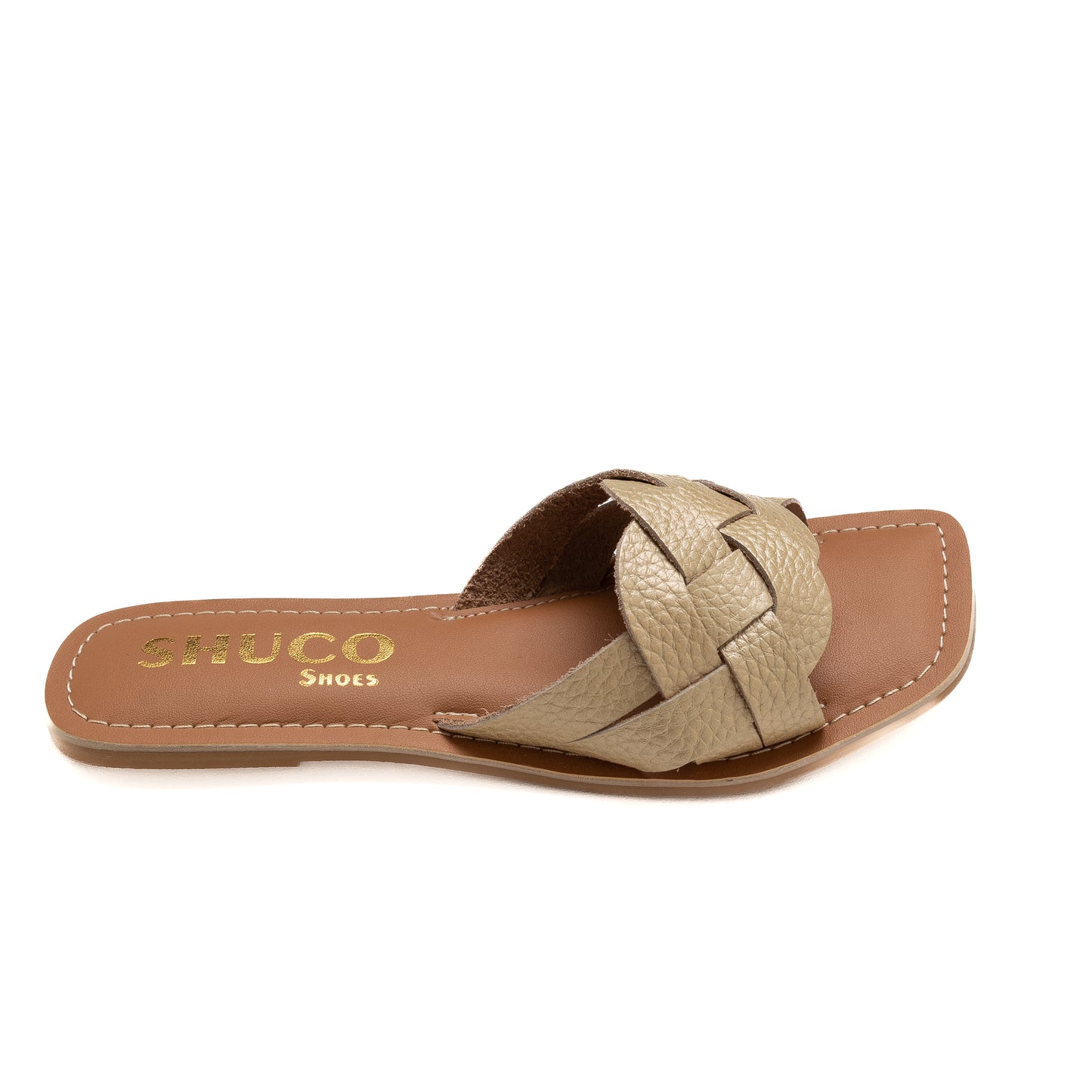 LEA GOLD ZAGGRAIN FLAT SANDAL