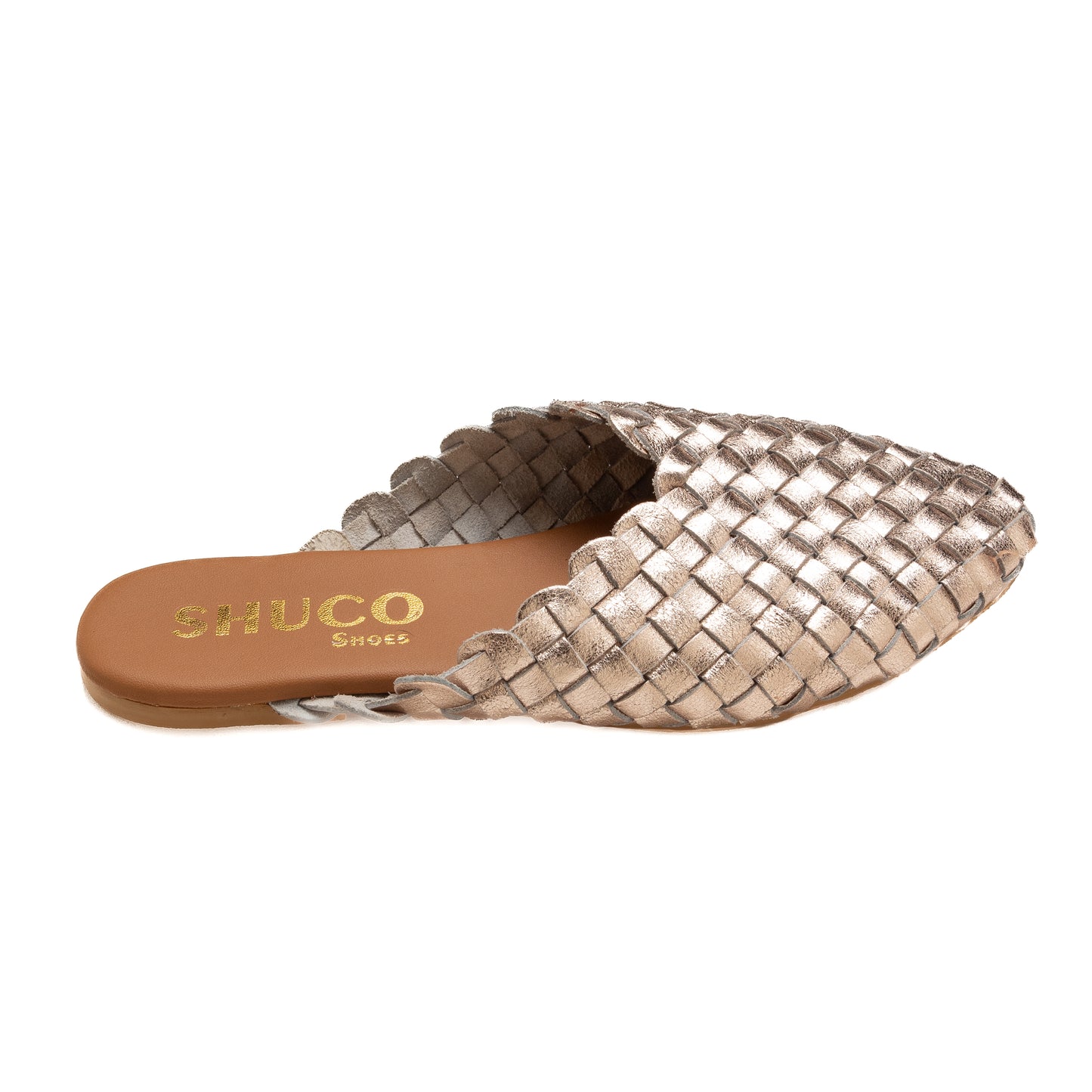 LILY GOLD FLAT WOVEN MULE