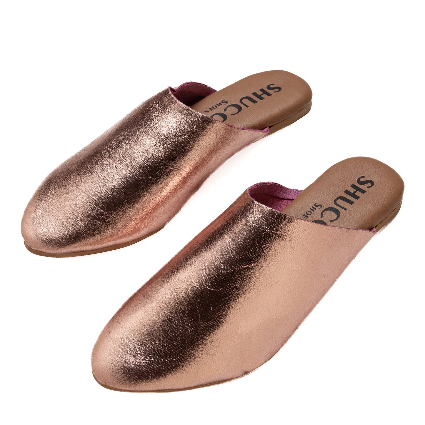 ABBY ROSEGOLD FLAT MULE