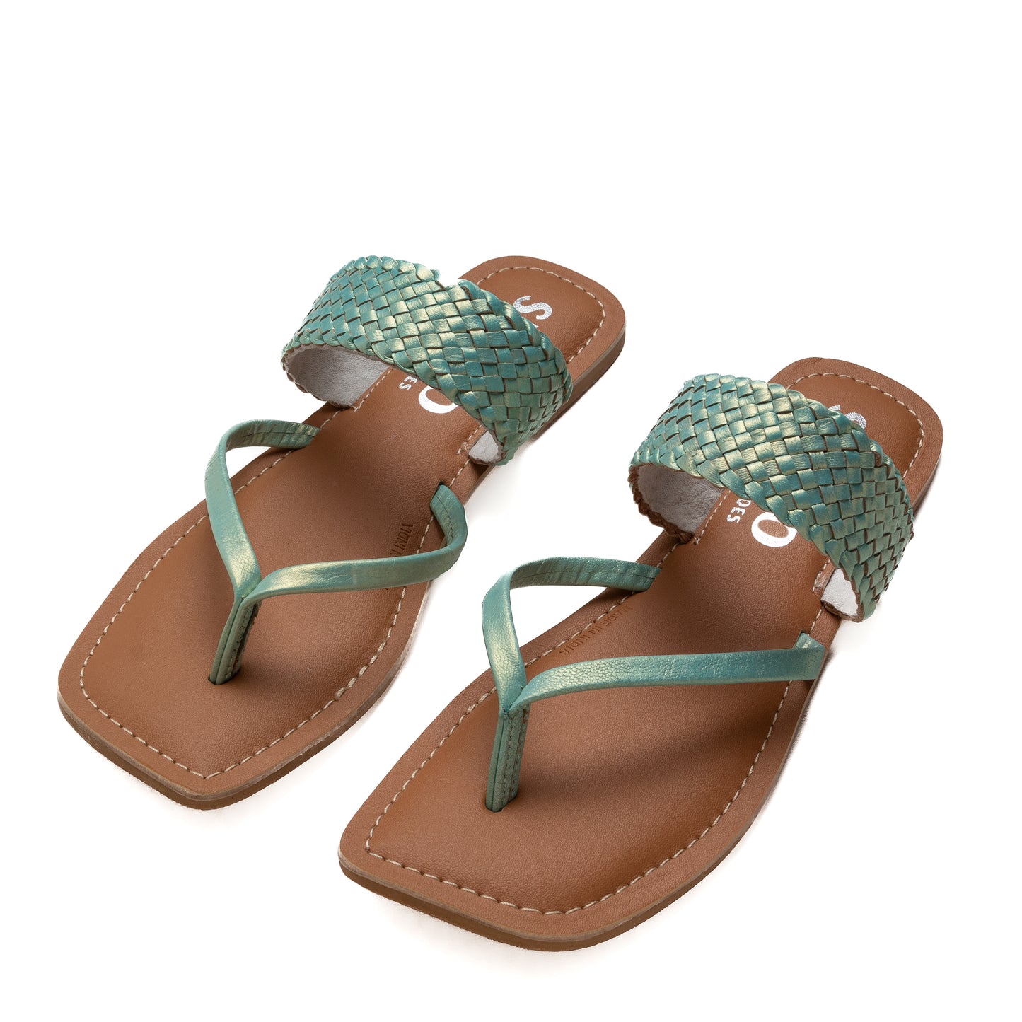 CAPRI TURQUOISE MET. FLAT SANDAL