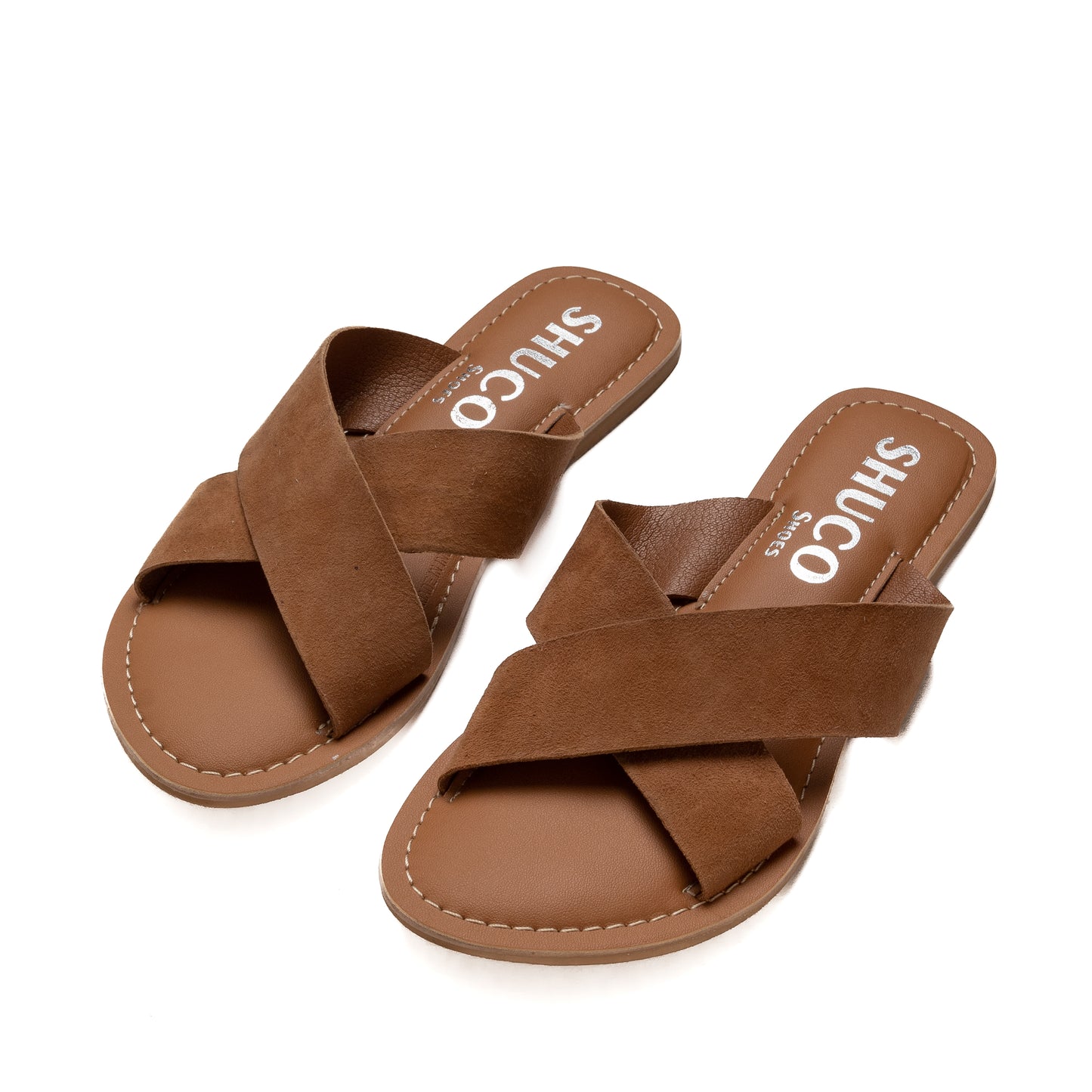 BRIA TAN SUEDE FLAT SANDAL