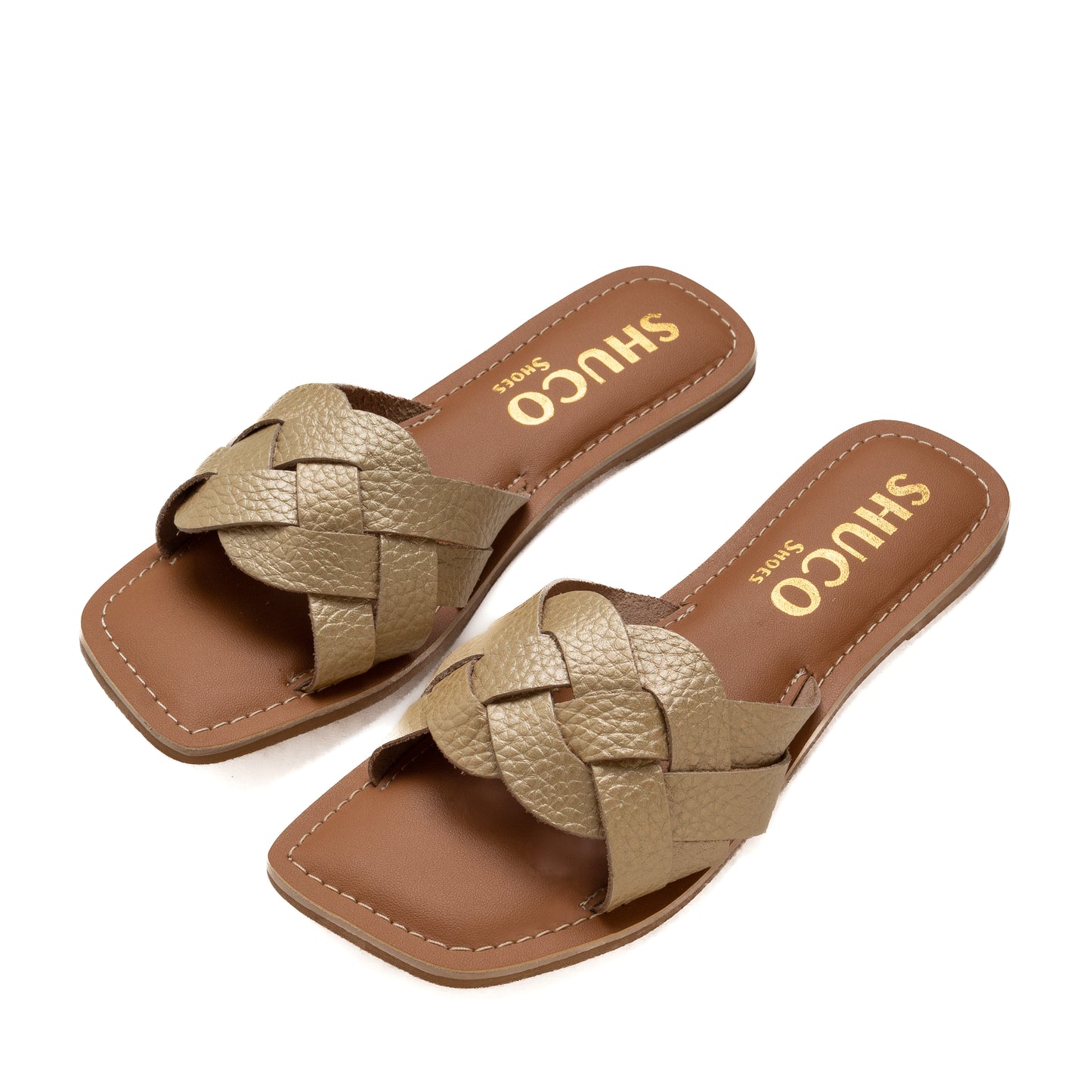 LEA GOLD ZAGGRAIN FLAT SANDAL