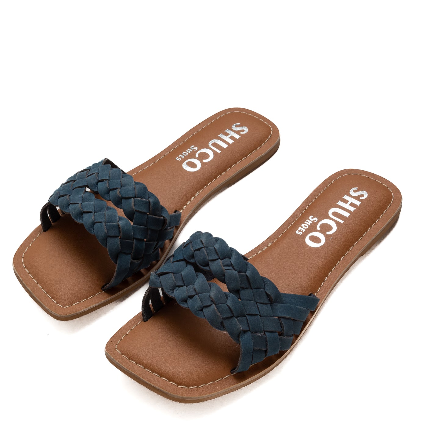 ZORA NAVY NUBUCK FLAT SANDAL