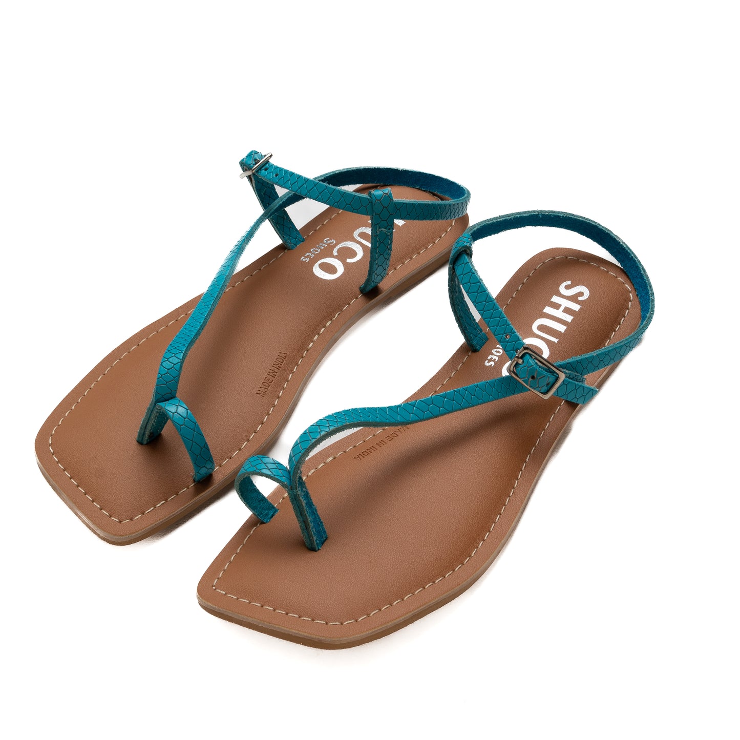 LEXI TURQUOISE FLAT SANDAL