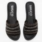 NIKY BLACK EMBROIDERED FLAT SANDAL