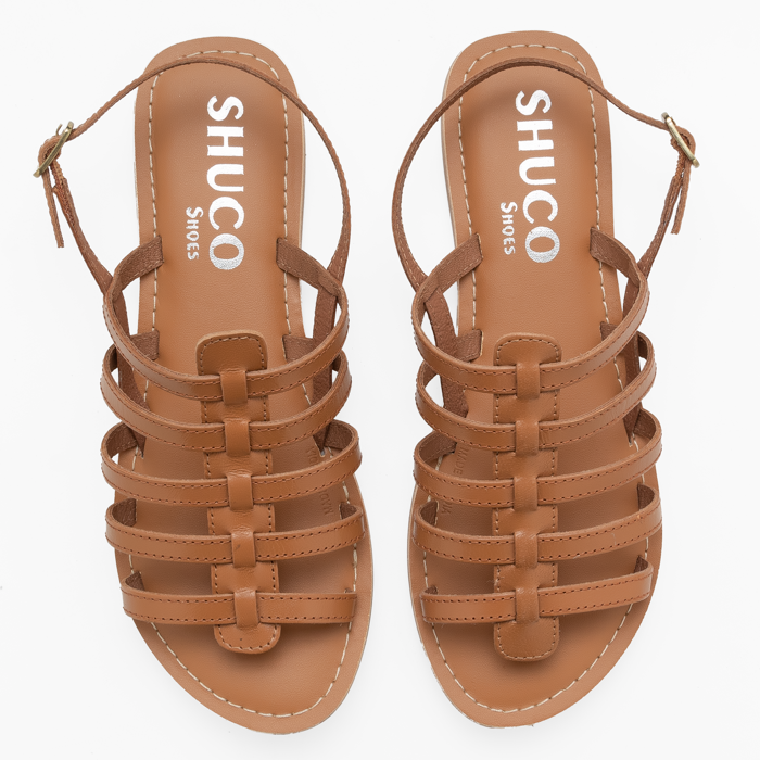 CARLY TAN FLAT SANDAL