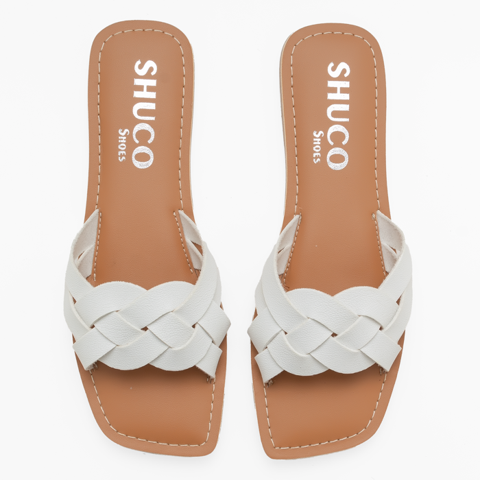 LEA WHITE FLAT SANDAL