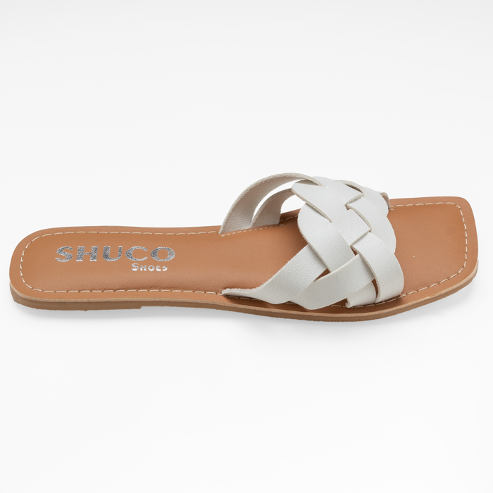 LEA WHITE FLAT SANDAL