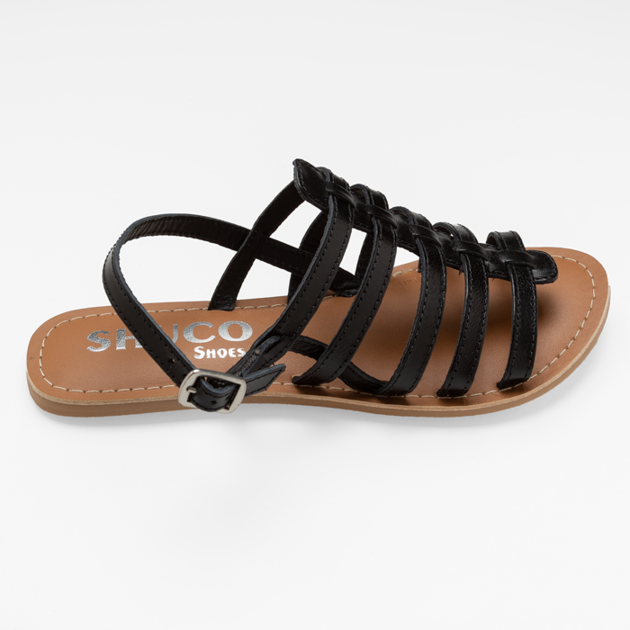 CARLY BLACK FLAT SANDAL