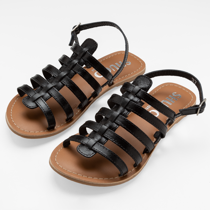 CARLY BLACK FLAT SANDAL