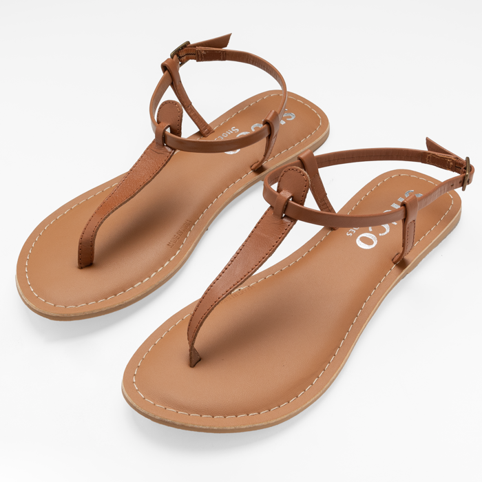 ALMA TAN FLAT SANDAL