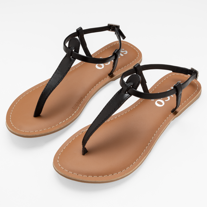 ALMA BLACK FLAT SANDAL