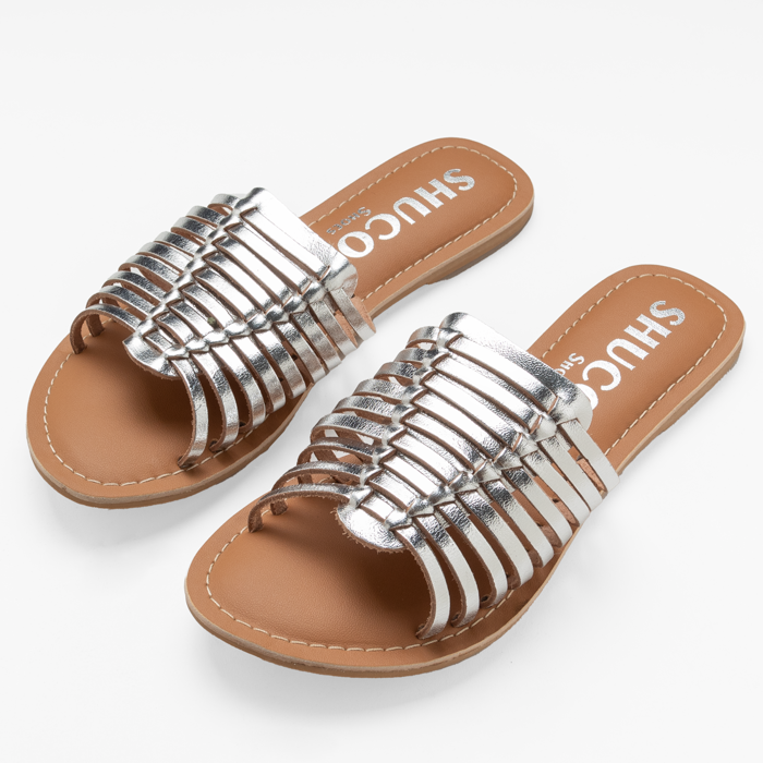 HANA SILVER FLAT SANDAL