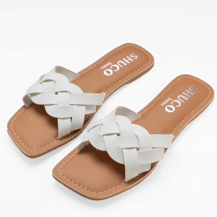 LEA WHITE FLAT SANDAL