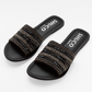 NIKY BLACK EMBROIDERED FLAT SANDAL