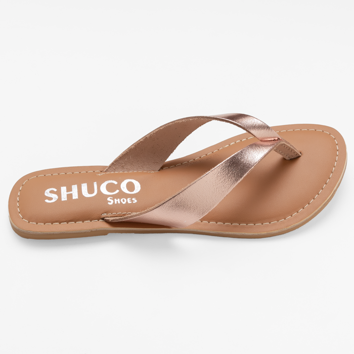 SARA ROSEGOLD FLAT SANDAL