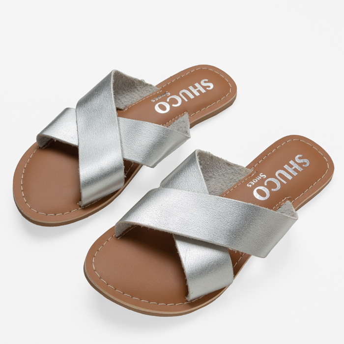 BRIA SILVER FLAT SANDAL