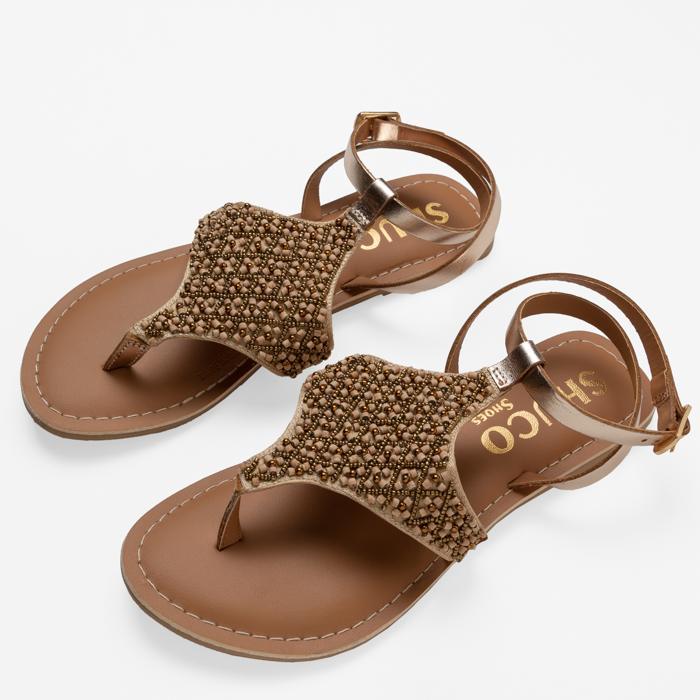 HEIDI EMBROIDERED FLAT SANDAL