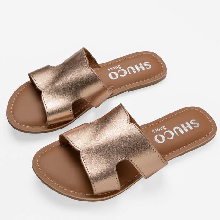 KARA ROSEGOLD FLAT SANDAL