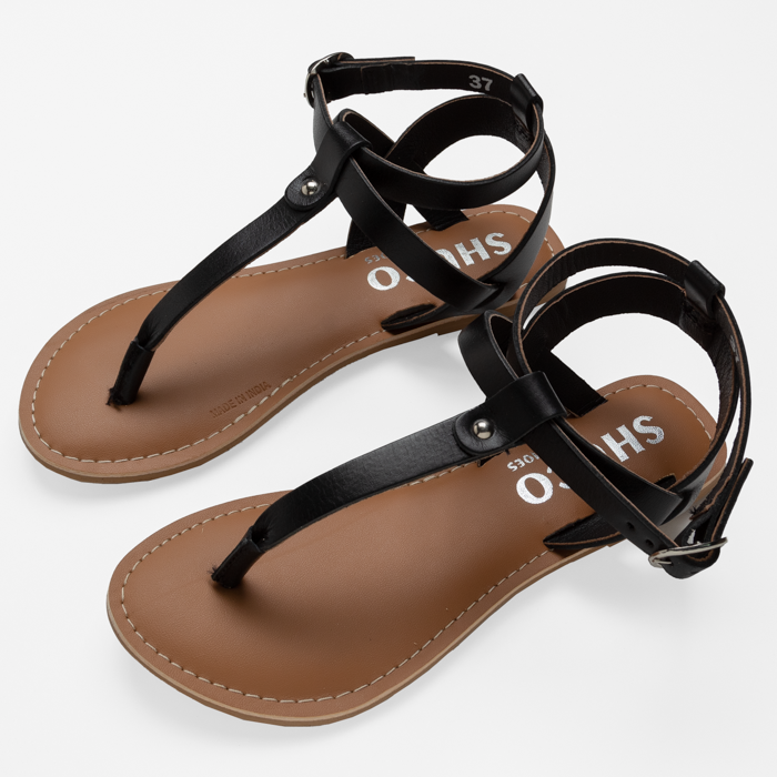 GRACE BLACK FLAT SANDAL