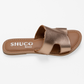 KARA ROSEGOLD FLAT SANDAL