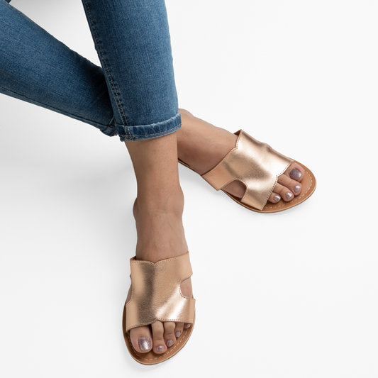 KARA ROSEGOLD FLAT SANDAL