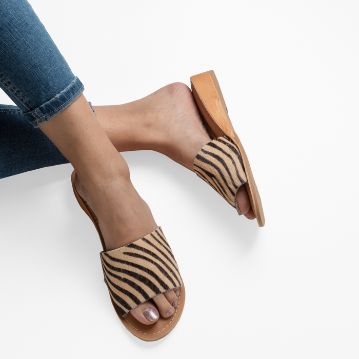 NADIA ZEBRA WEDGE HEEL SANDAL