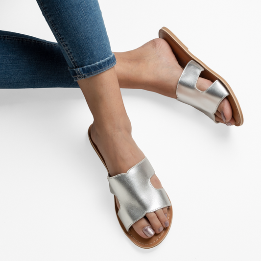 KARA SILVER FLAT SANDAL