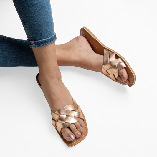 LEA ROSEGOLD FLAT SANDAL