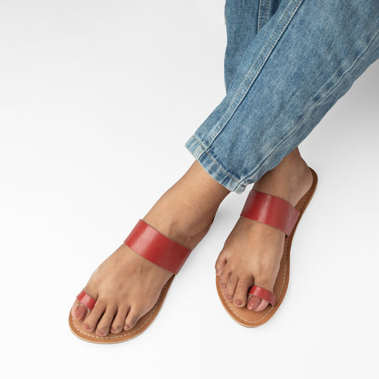 DEMI RED FLAT SANDAL