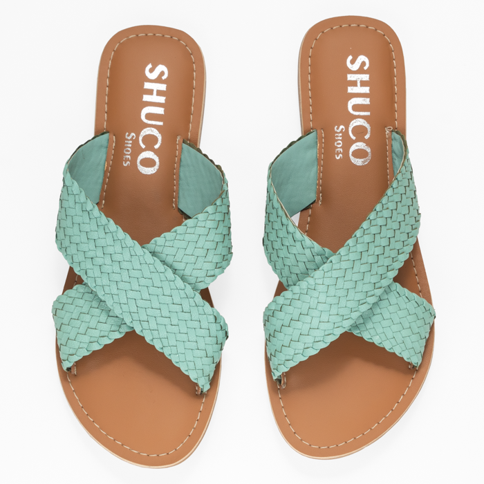 BRIANA ARCTIC BLUE FLAT SANDAL