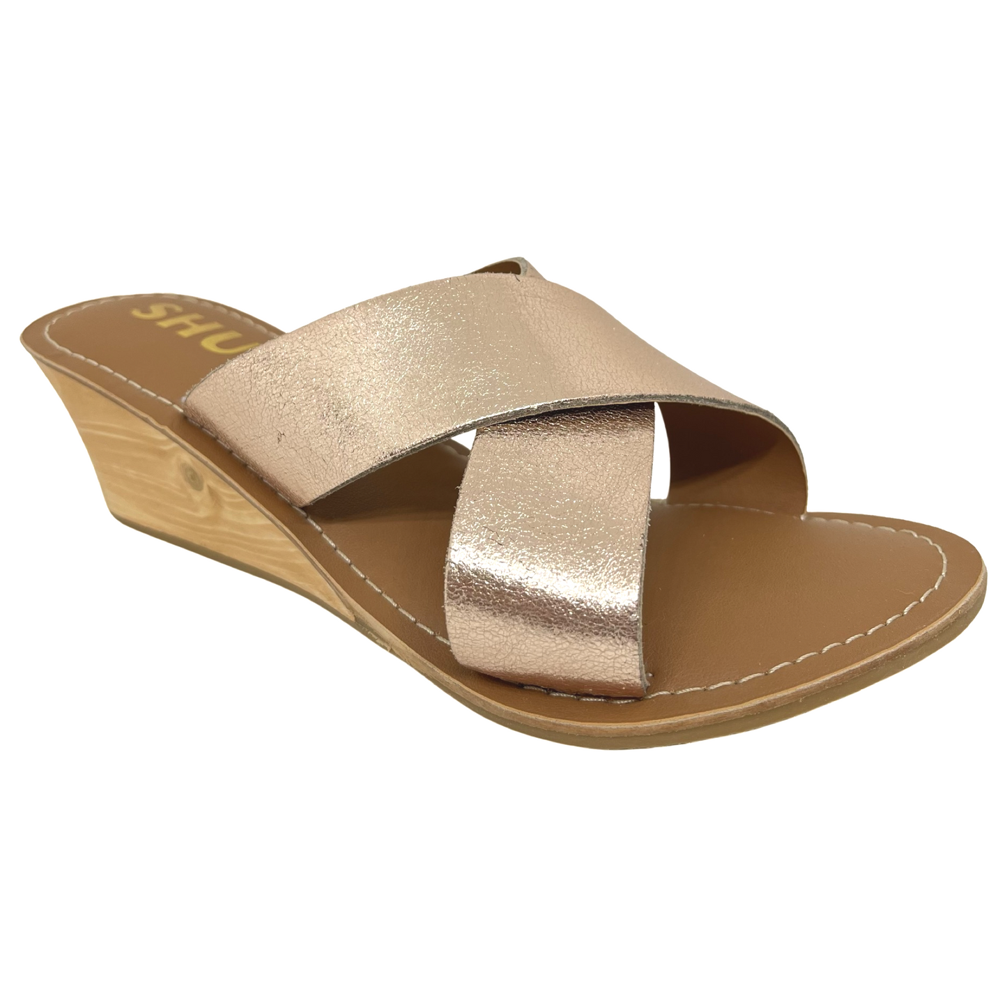 CELIA GOLD WEDGE HEEL SANDAL