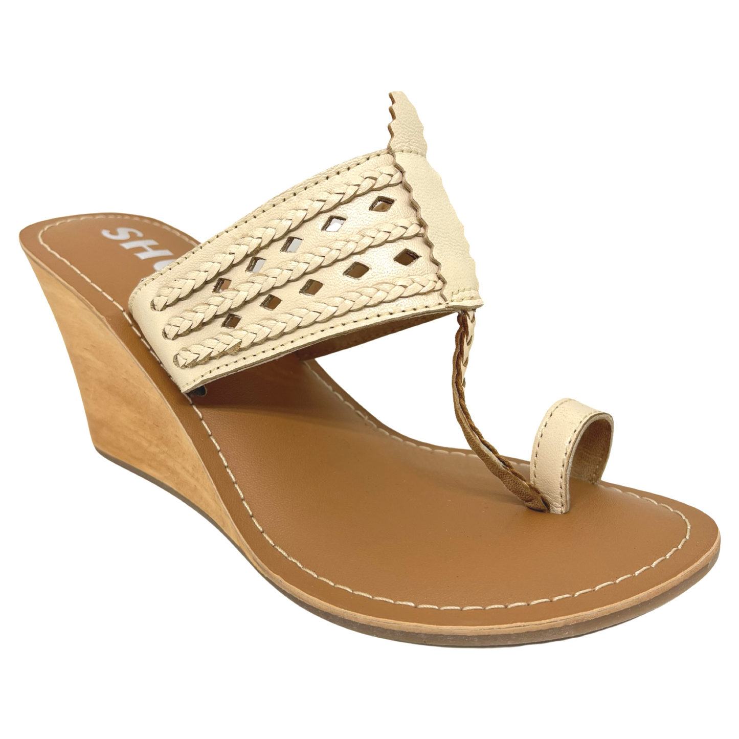 VERA IVORY WEDGE HEEL KOLHAPURI