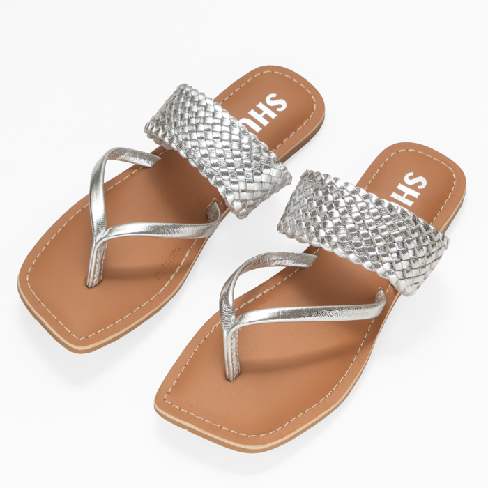 CAPRI SILVER FLAT SANDAL