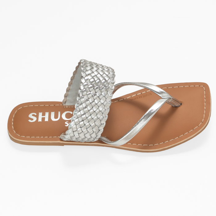 CAPRI SILVER FLAT SANDAL