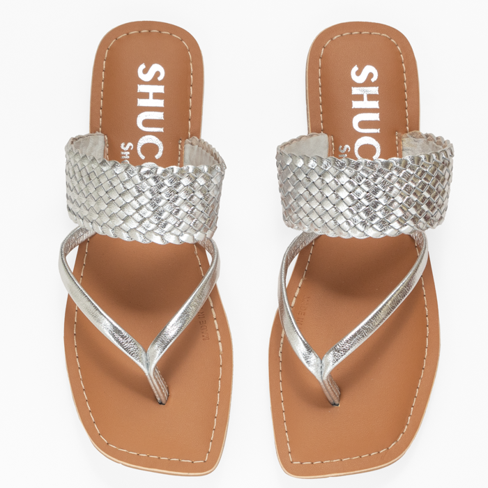 CAPRI SILVER FLAT SANDAL