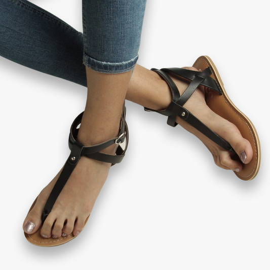 GRACE BLACK FLAT SANDAL