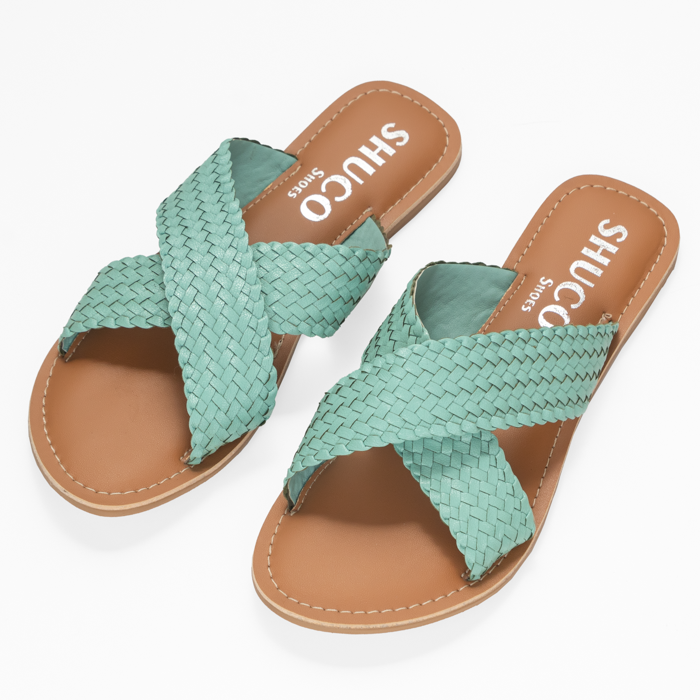 BRIANA ARCTIC BLUE FLAT SANDAL