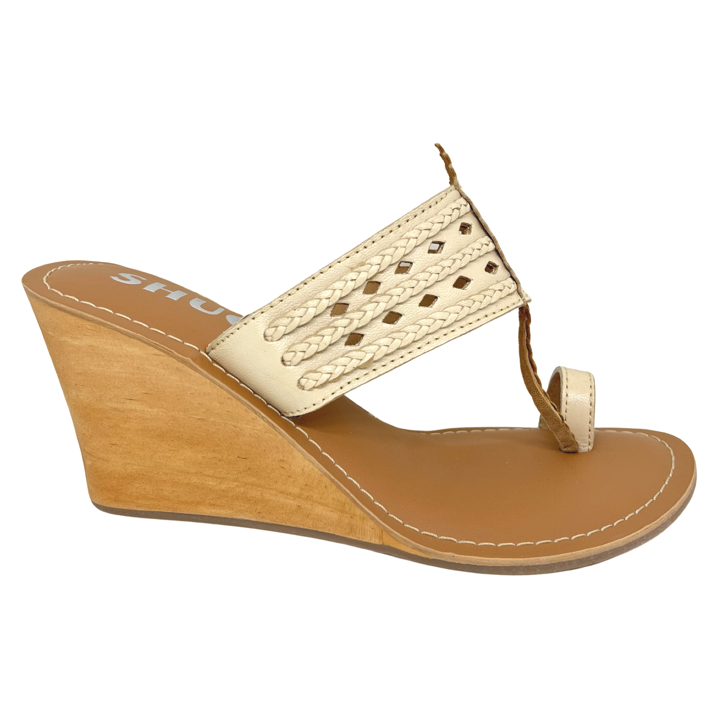 VERA IVORY WEDGE HEEL KOLHAPURI