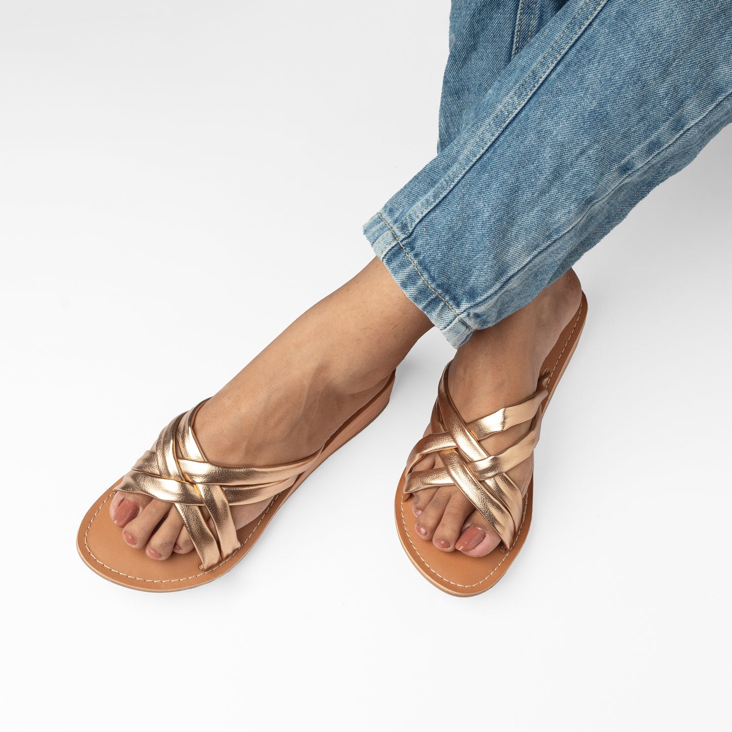 KYLEE ROSEGOLD WEDGE HEEL SANDAL