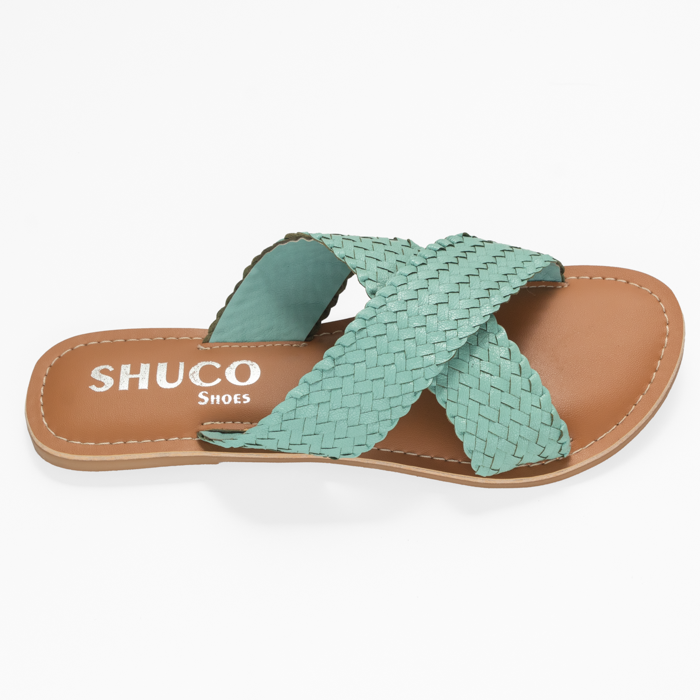 BRIANA ARCTIC BLUE FLAT SANDAL