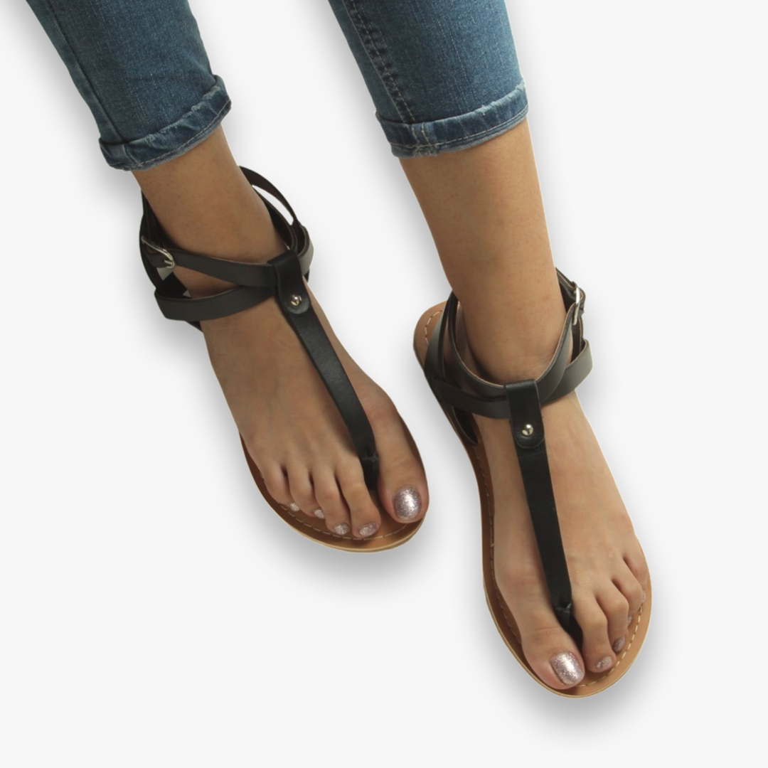 GRACE BLACK FLAT SANDAL